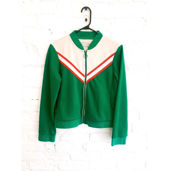 Urban Outfitters Green Retro track jacket with red stripe - Picture 3 of 10